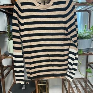 Coach Striped Black and Tan Sweater